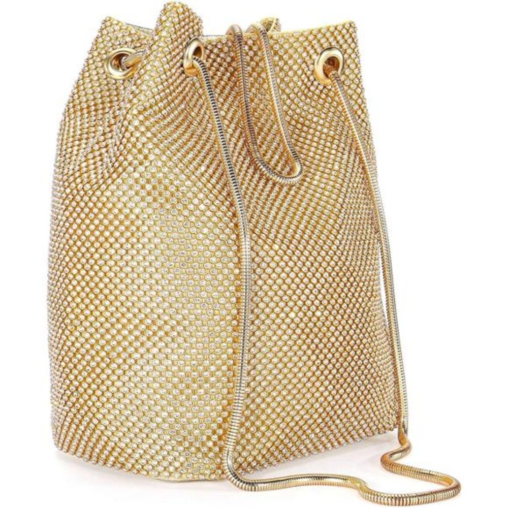 Rhinestone Night Party Bags For Women | Shiny Handbag |  Gold